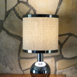 Table lamp 1970's chrome and linen restored