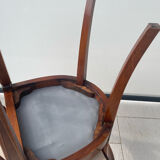 4 chaises Style Directoire en bois massif - Assise tissu crème