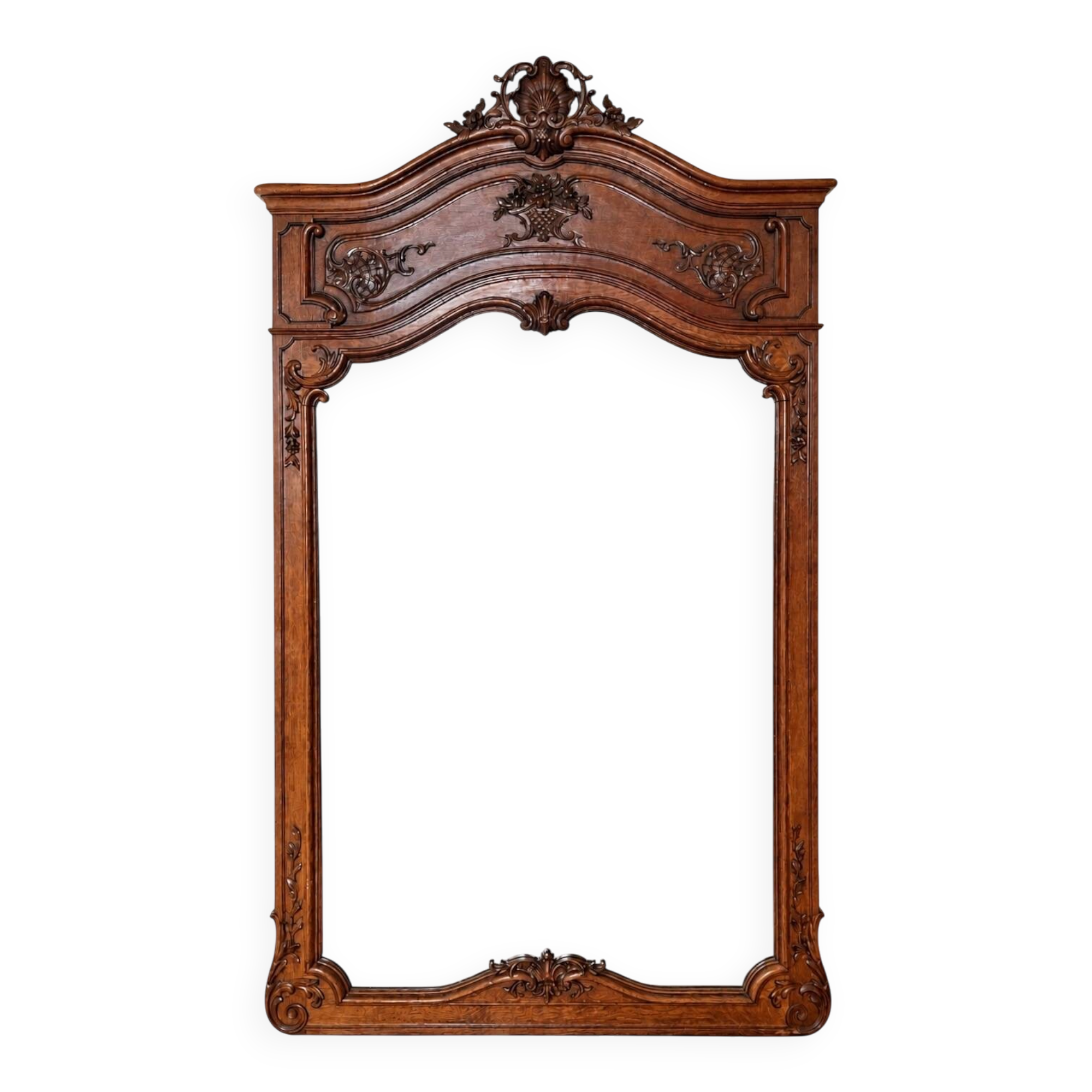 Large oak fireplace mirror