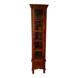 Mahogany column showcase, 1 glass door, 1 drawer, 5 wooden shelves