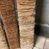 Vintage screen in straw and braided rope