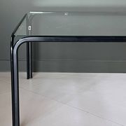 Large coffee table in glass and metal, Italy 1970s.
