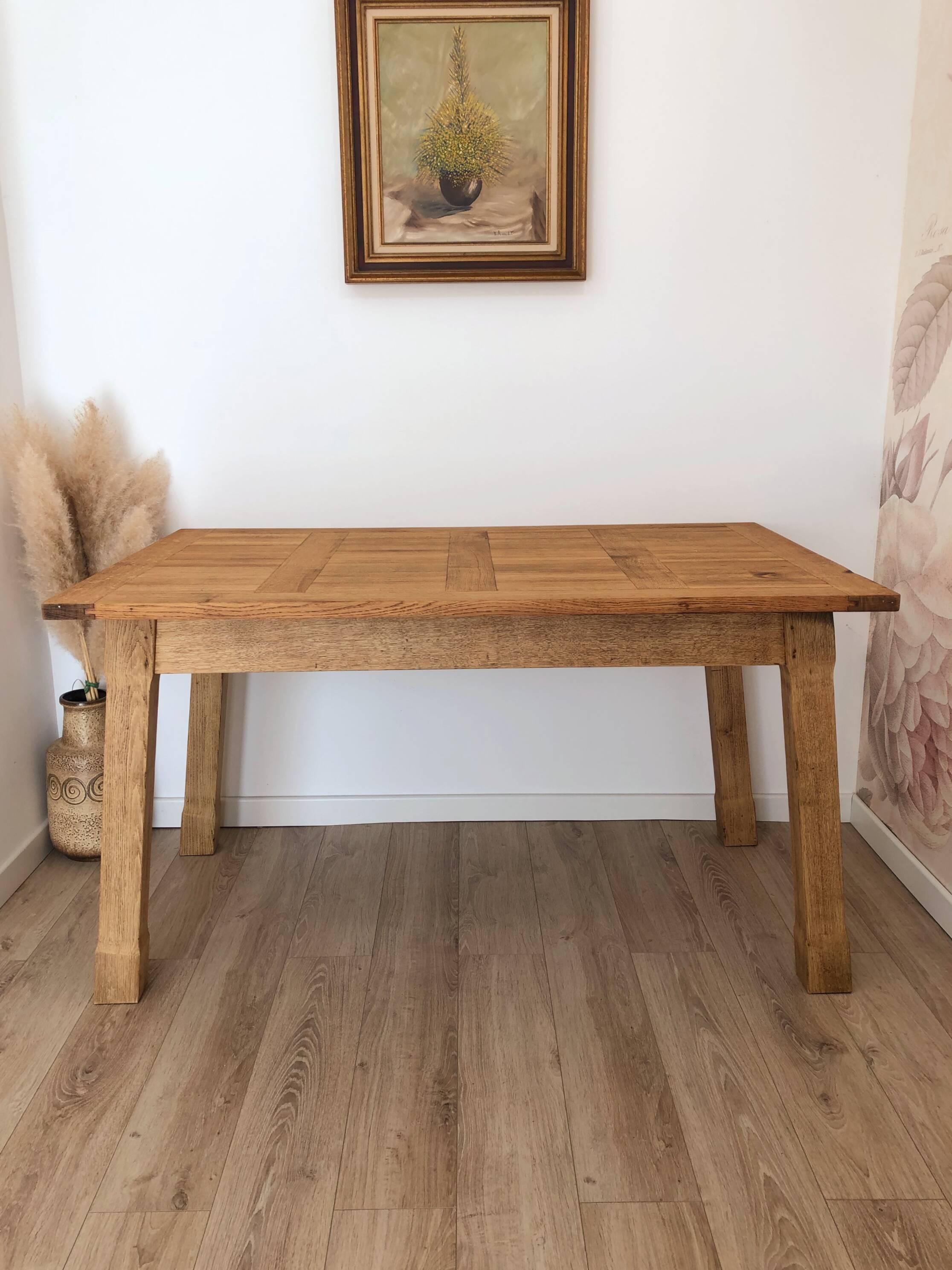 Vintage solid oak farmhouse table