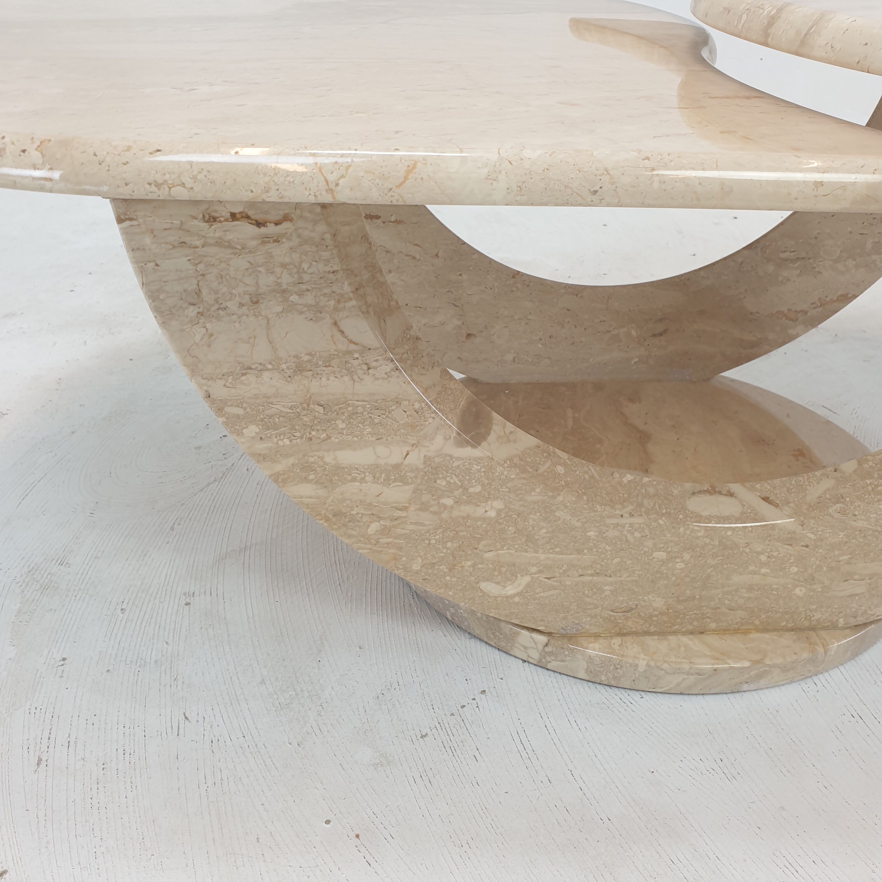 Italian travertine coffee table, 1980s