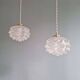 Pair of frosted glass pendant lights, artichoke-shaped, 1960s.