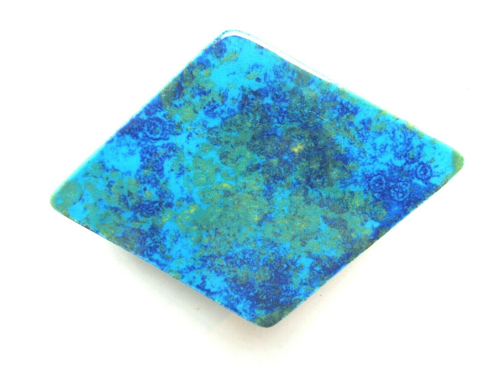 Boite forme losange Art Déco, porcelaine de Sèvres bleu-lagon signée Paul Millet