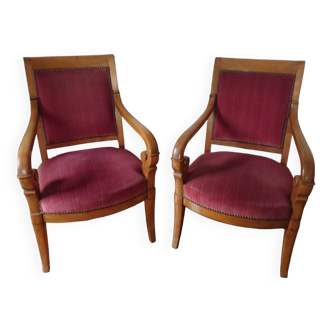 Pair of armchairs with sticks from the restoration period