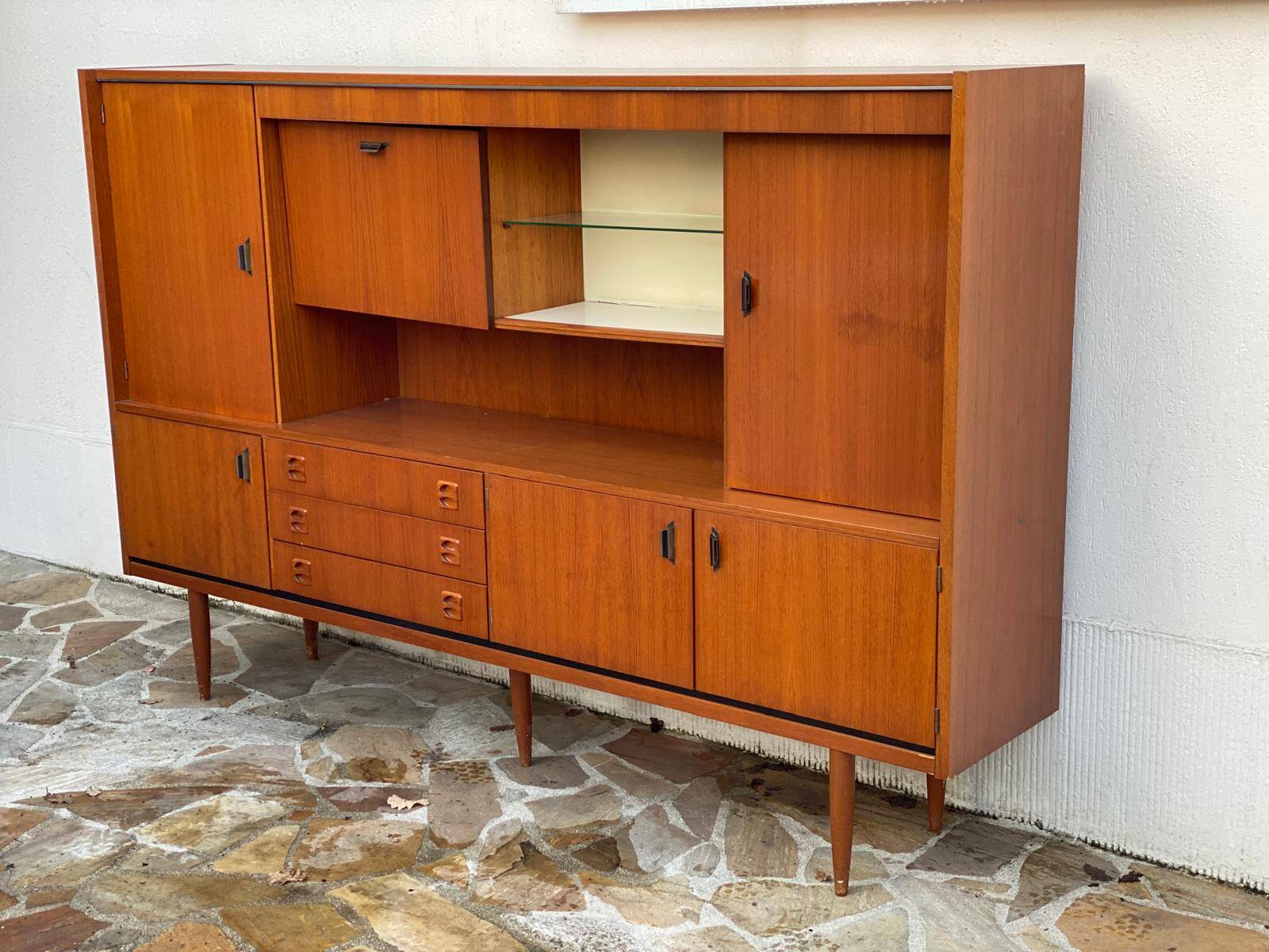 Living Scandinavian teak sideboard, 1950s