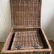 Set of two large trunks, vintage wicker storage chests