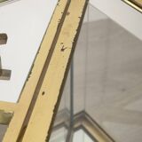 Vintage 60's table in golden brass and crystal italian design