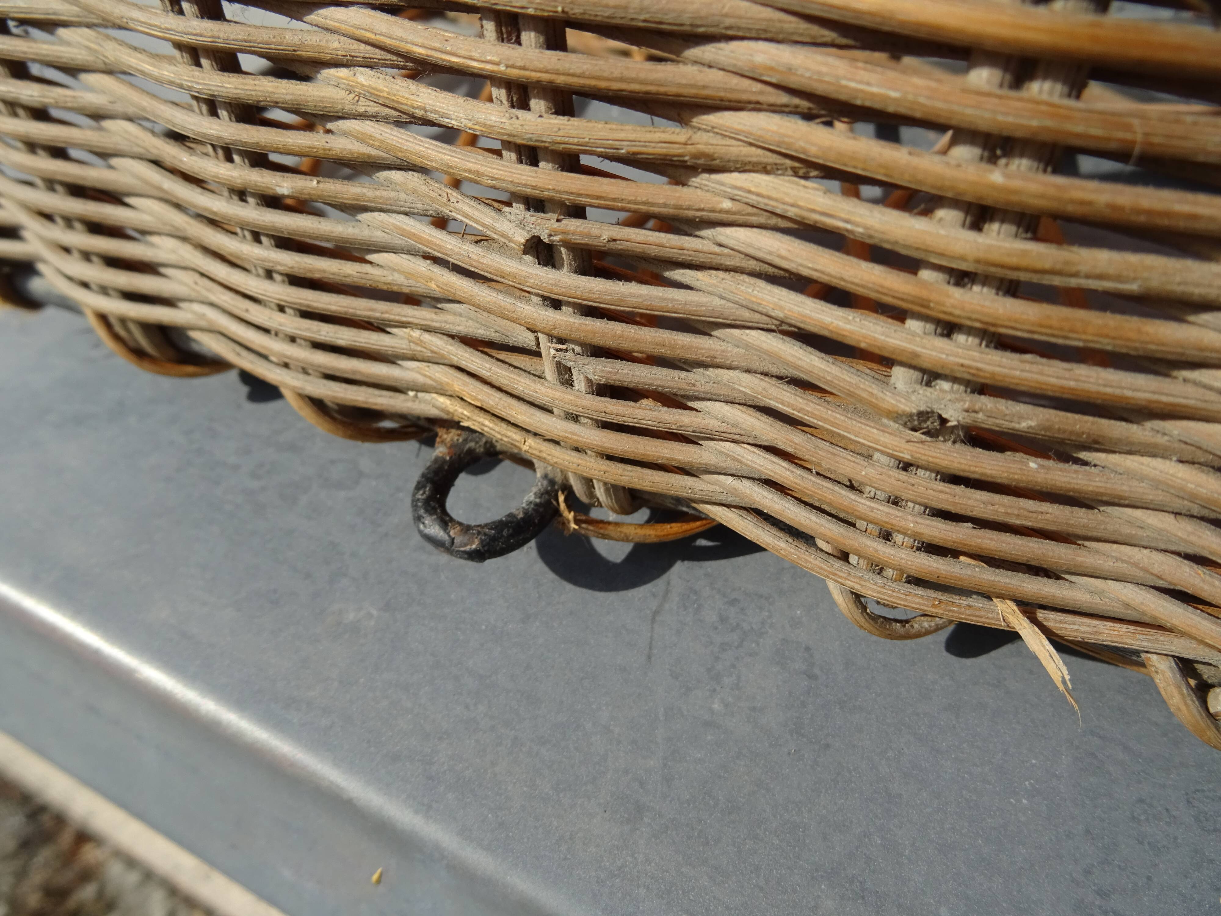 Ferotin coat rack in wicker and metal from the 60s vintage