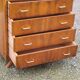 Vintage chest of drawers in walnut compass legs 4 drawers from the 1950s