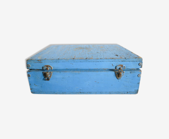 Caisse à outils bois bleu