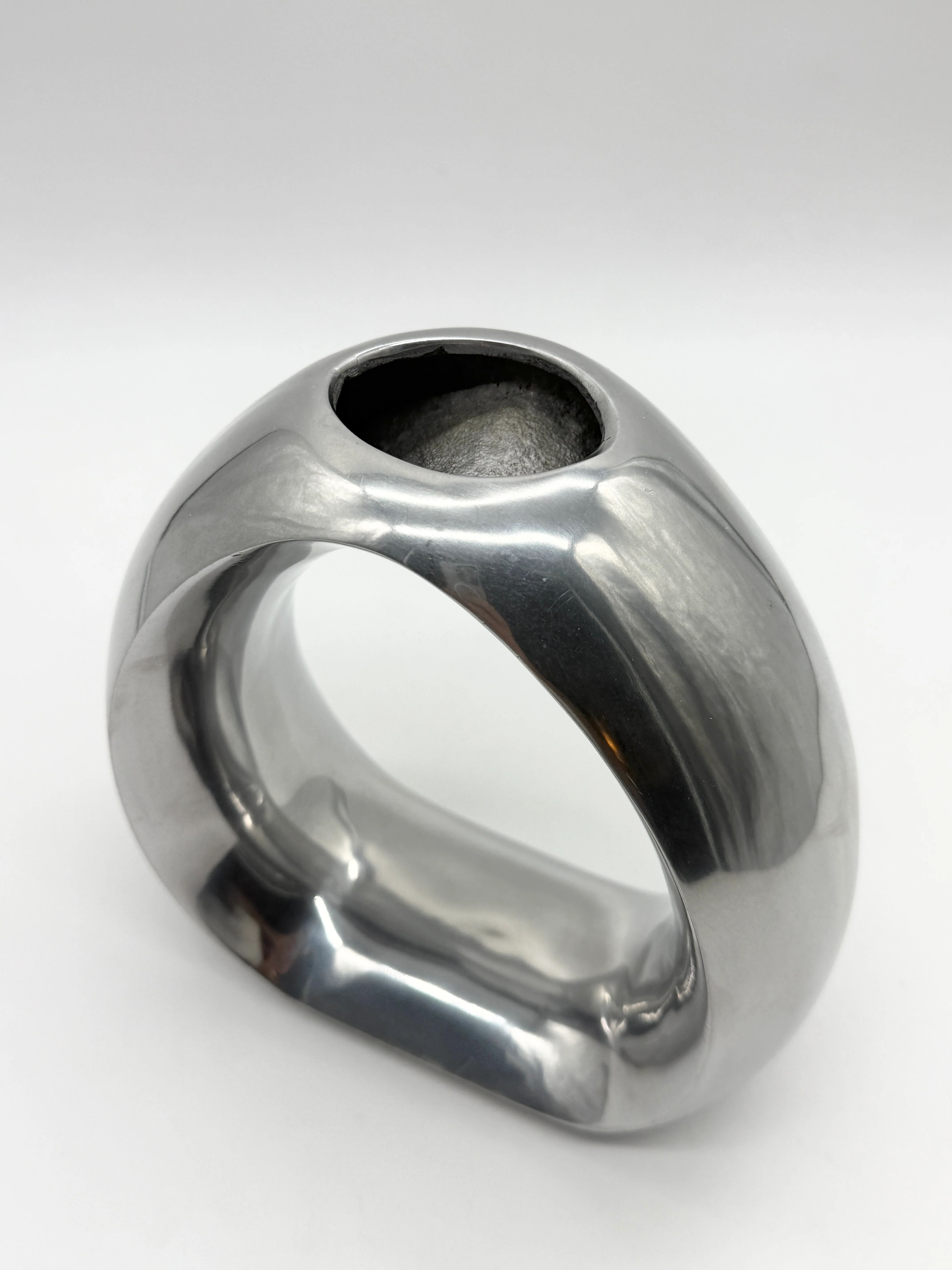 Biomorphic vase in cast aluminium, 1970s