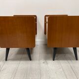 Pair of 1960s bedside tables compass feet