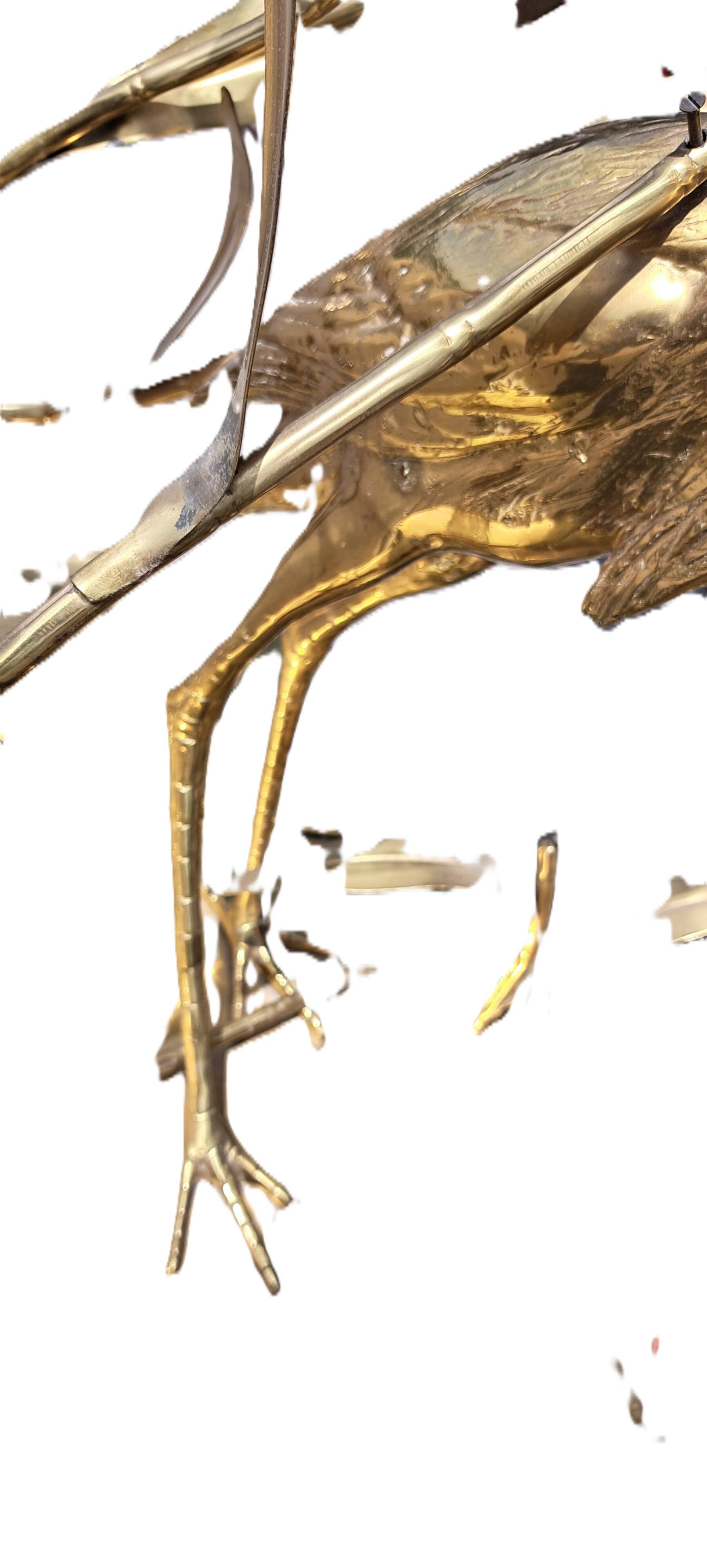 Lampadaire héron en laiton Hollywood Regency par Citonne Oggi 1970