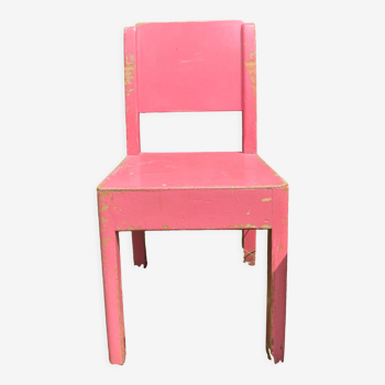 Vintage pink wooden children's chair