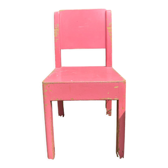 Vintage pink wooden children's chair