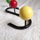 Vintage metal hook and 3 tricolor wooden hooks 40.5 cm