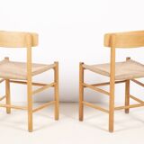 2x Børge Mogensen J39 People's Chair in Beech, 1970s Denmark