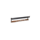 Vintage wooden wall coat rack with hooks and brass shelf