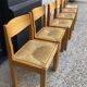 6 wooden and straw chairs from the 70s