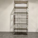 Vintage chrome bookcase, 1970