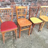 Table ronde ancienne de ferme, meuble vintage modulable
