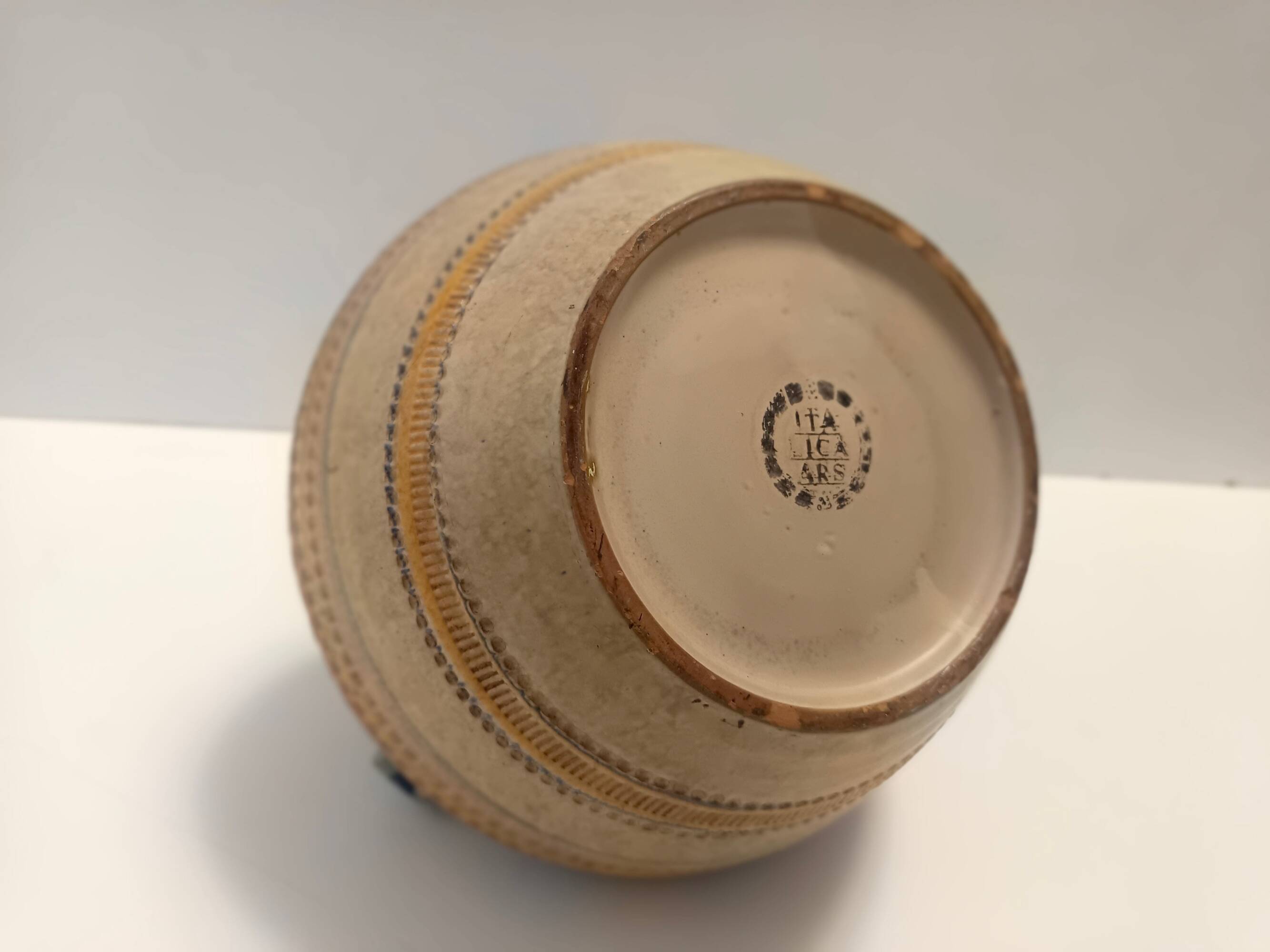 Modeled and Hand-Painted Earthenware Vase by Italica Ars, Florence, Italy