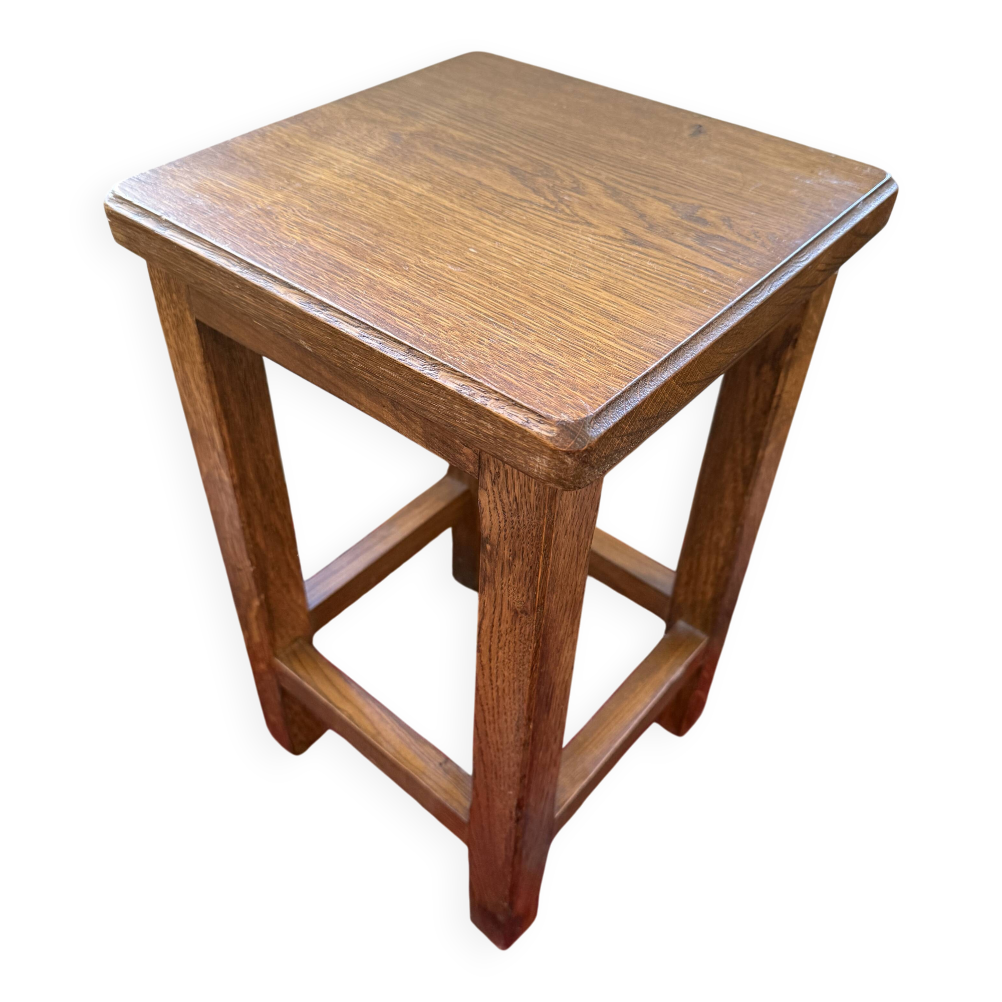 Brutalist wooden stool