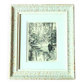 Tableau signature frey ?  – eau forte – orientaliste, oasis – période 1930