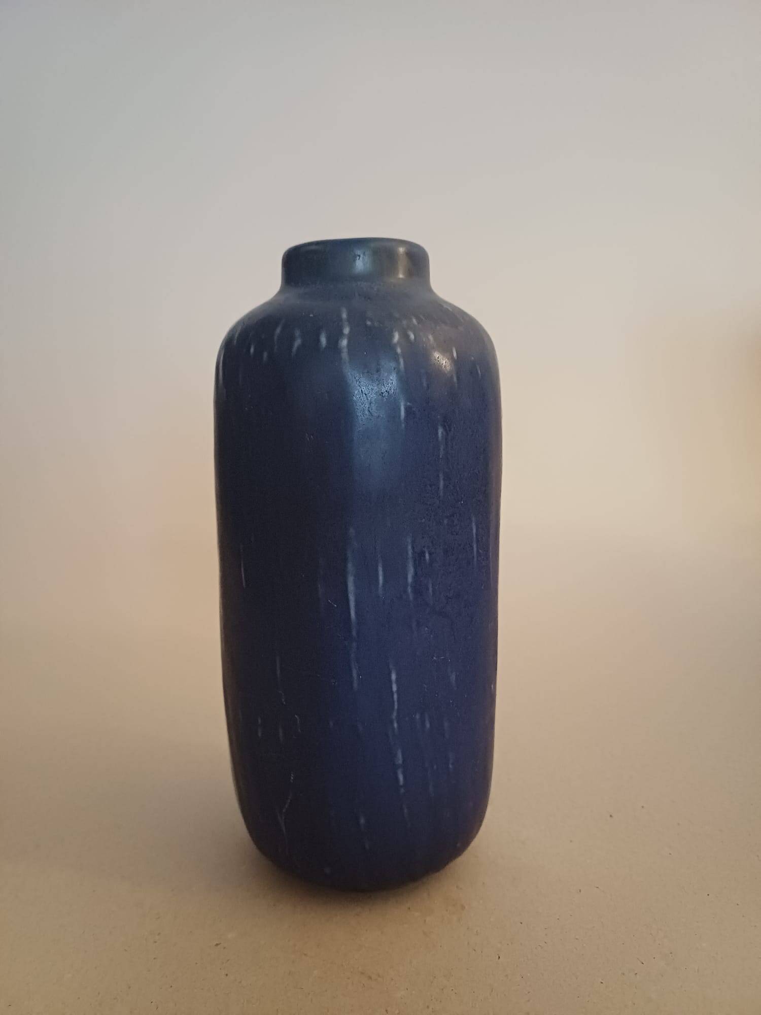 Scandinavian Ceramic Vase Gunnar Nylund "Rubus" Number 5 Rörstrand Blue Wine
