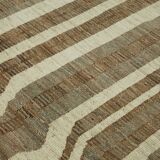 Handwoven Turkish Rustic 285 cm x 369 cm Beige Wool Carpet