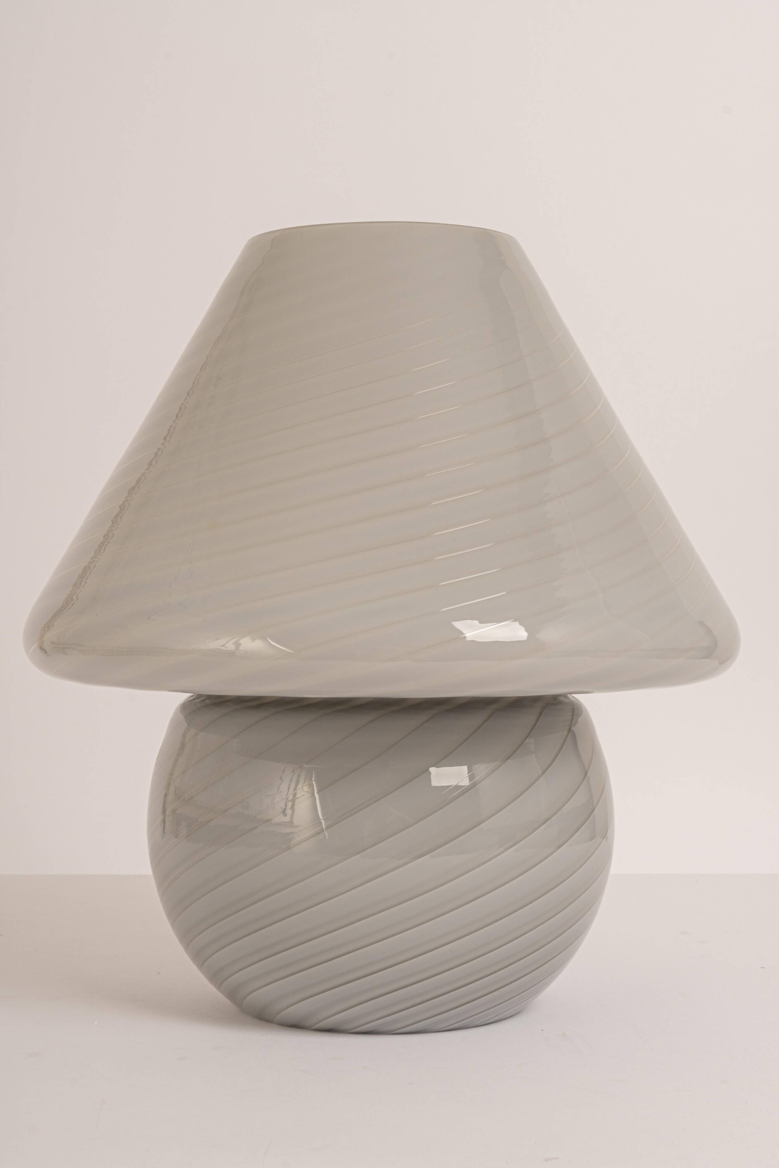 Mushroom table lamp in glass by Peill & Putzler, Germany, 1970s