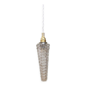 Vintage molded glass tulip pendant light