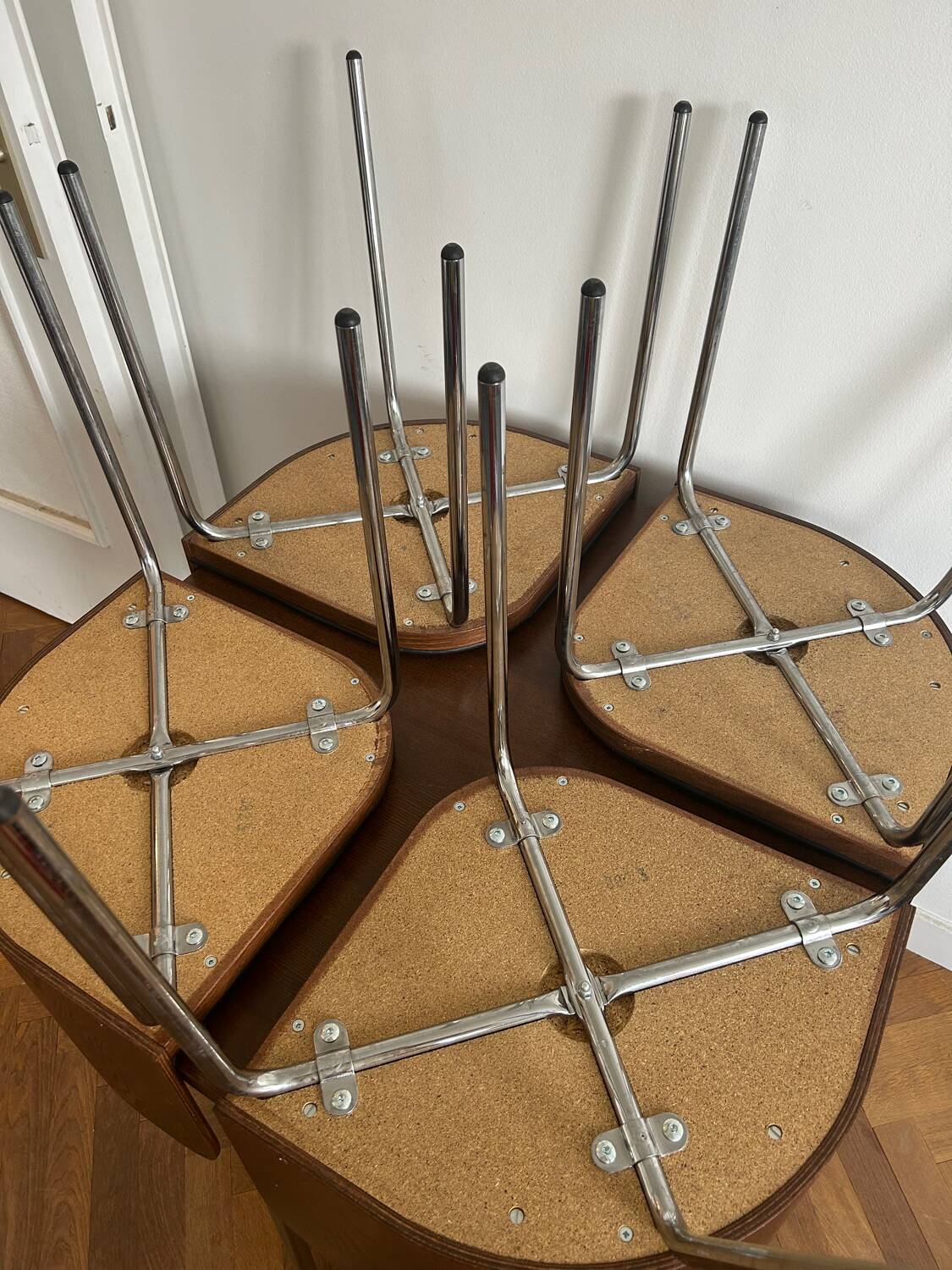Set of table and 4 teak chairs, Fusion model by Sandra Kragnert for IKEA, Sweden, 1970s: