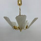 Italian murano glass chandelier hollywood regency design , 1970’s