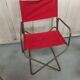 Lot 4 Renolux camping armchairs folding iron and red fabric