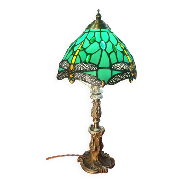 Lampe Art Nouveau en bronze, style Rocaille