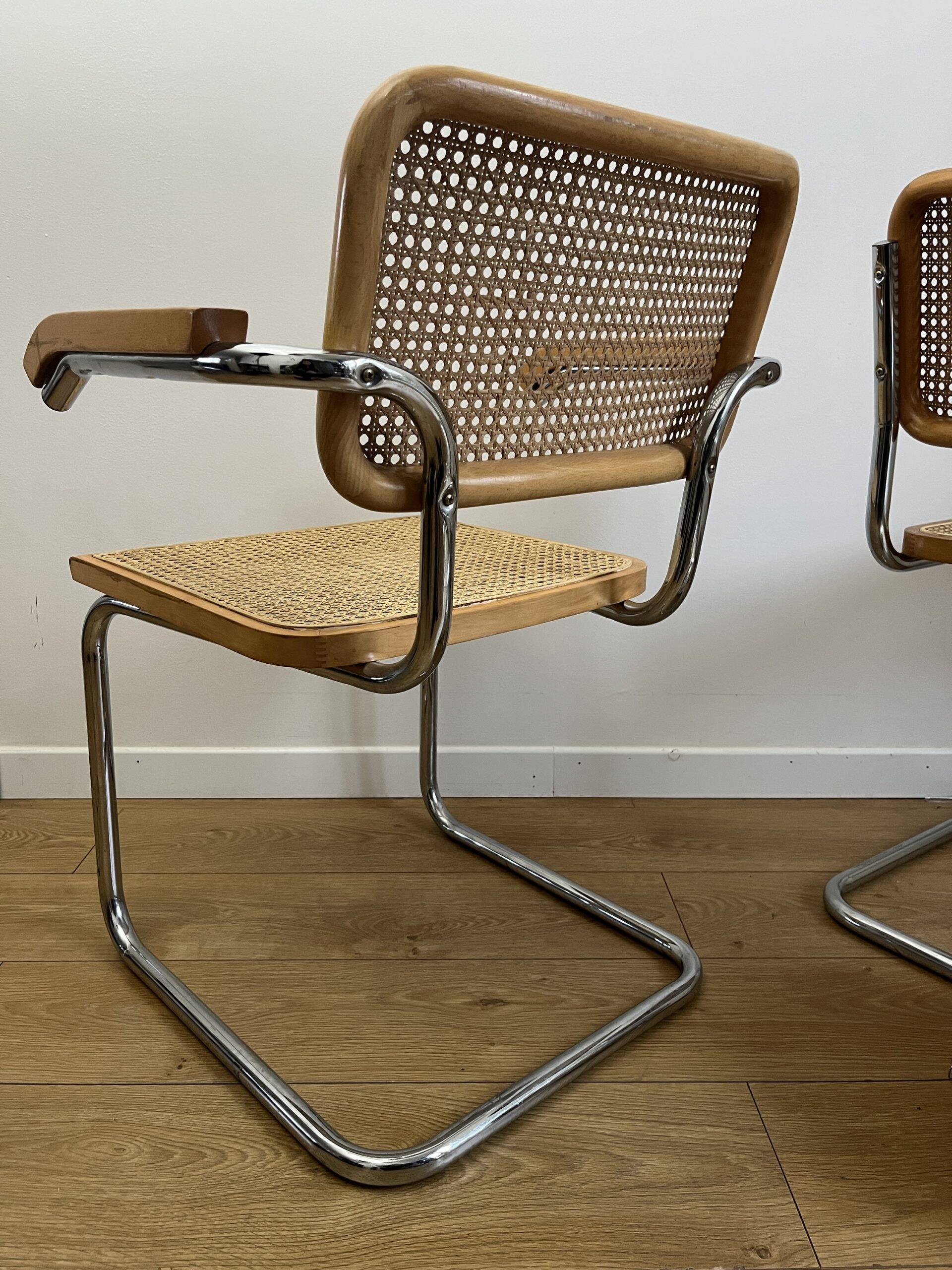 CESCA B64 armchair in canework after Marcel Breuer