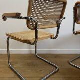 CESCA B64 armchair in canework after Marcel Breuer