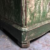 Old wooden dresser, aged green patina