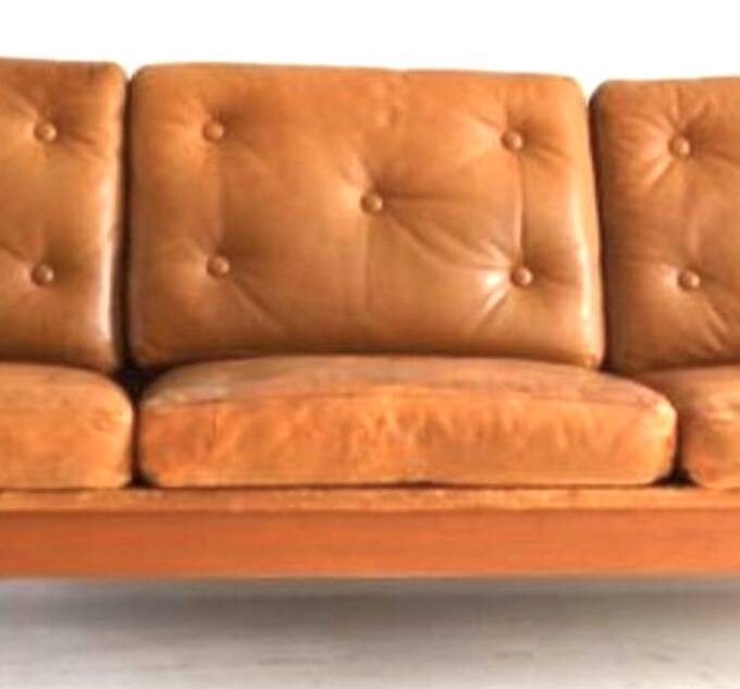 Vintage Scandinavian leather sofa