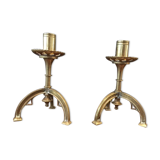 Pair of small brass candlesticks