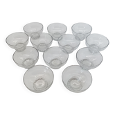 Set of 12 dessert / ice cream bowls in crystal - Daum Nancy France - Circa