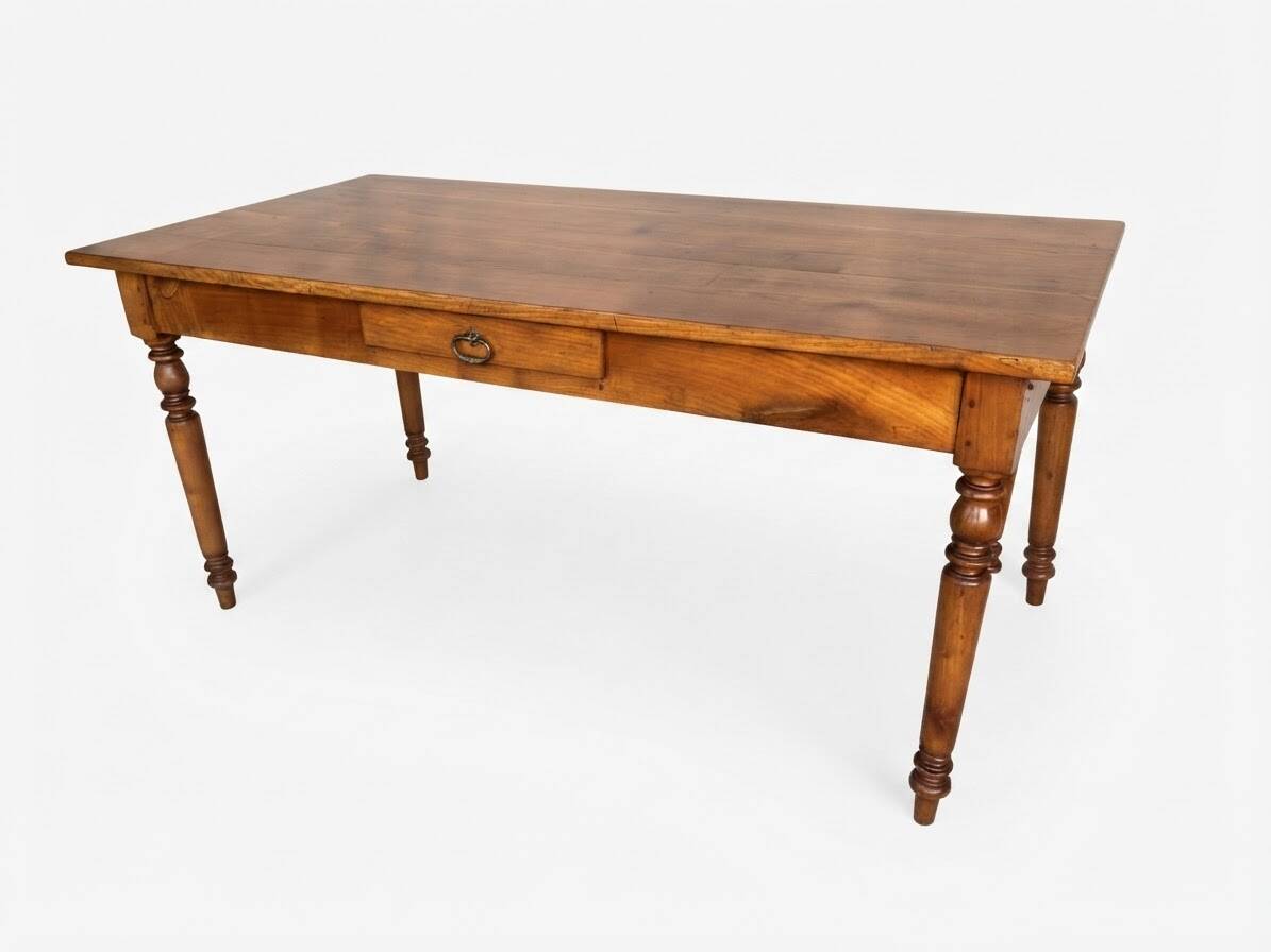 Grande table de ferme alsacienne 160 cm merisier