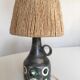 Ceramic lamp 1960 rope lampshade
