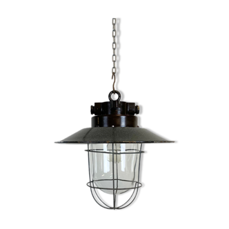 Industrial factory hanging lamp, 1960s