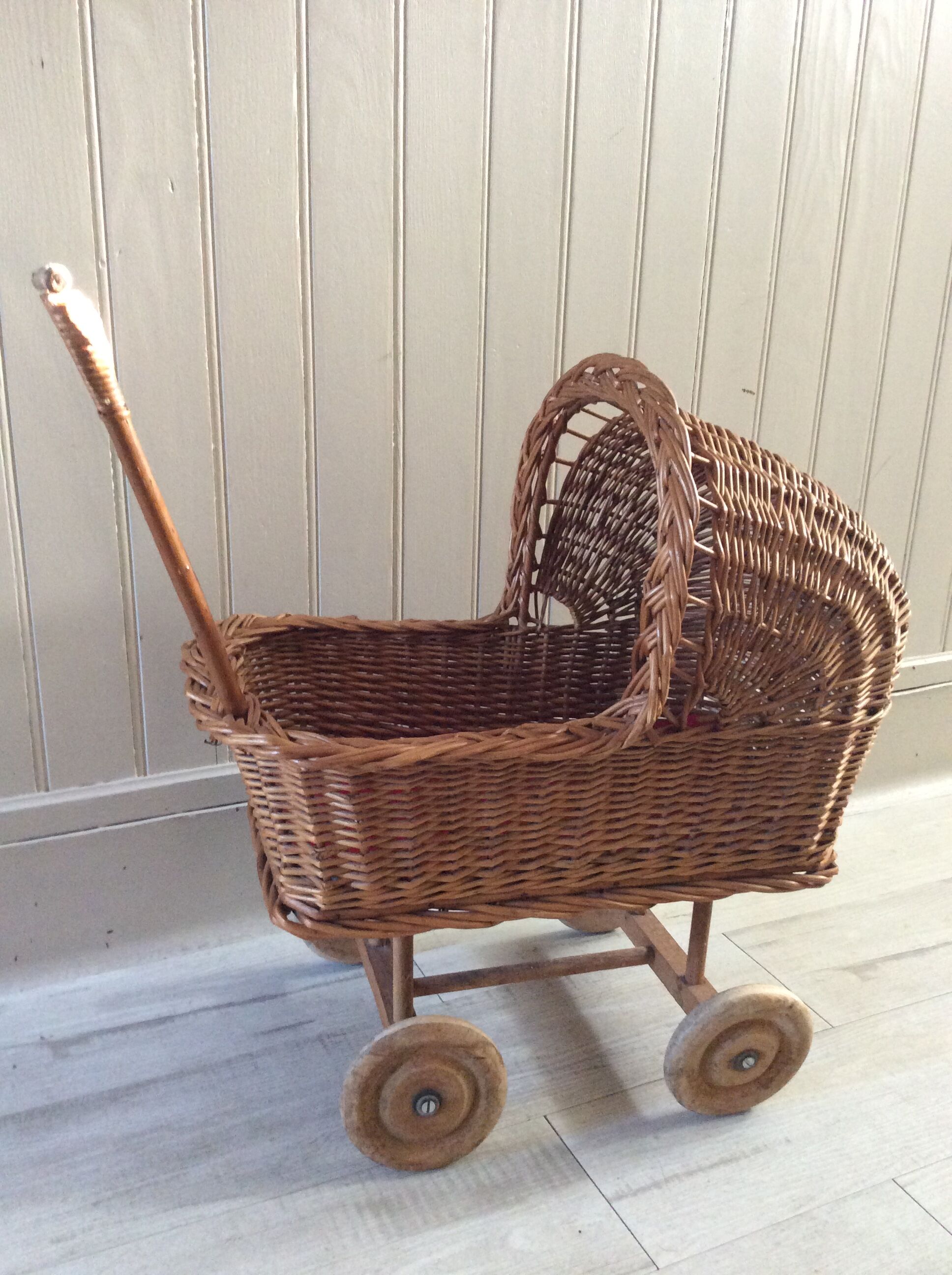 Vintage wicker doll landau