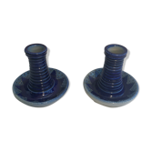 Pair of Betschdorf Schmitter ceramics bougeoirs